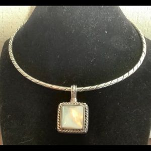 Zuni M.O.P. pendant & Mexican sterling necklace